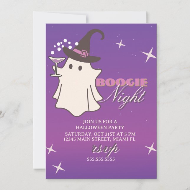 Anuncio Fiesta de Halloween Ghost Boogie Nights (Anverso)