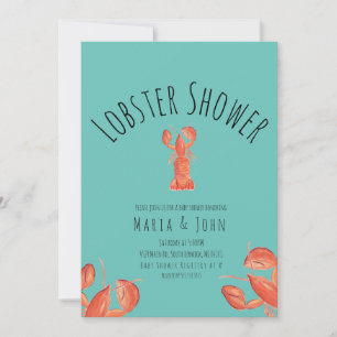 Anuncio Fiesta de langosta al acuarela  Baby Shower Cangre