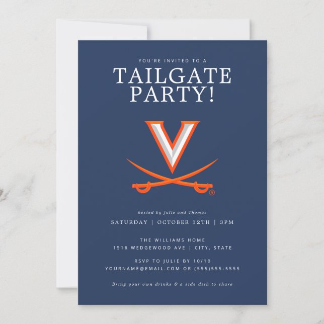 Anuncio Fiesta de pre-juego de los Virginia Cavaliers (Anverso)