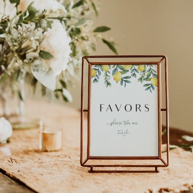 Anuncio Firma de la ducha de la novia principal Squeeze Le (Lemon bridal shower Favors sign. )