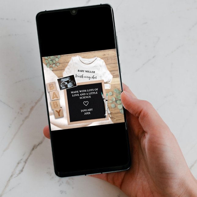 Anuncio FIV Valor De Cada Preganancia De Sonograma Ultason (ivf photo pregnancy announcement digital pregnancy reveal worth every shot made with love and scienc)