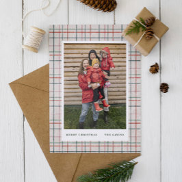 Anuncio Flannel Plaid Holiday Photo Card