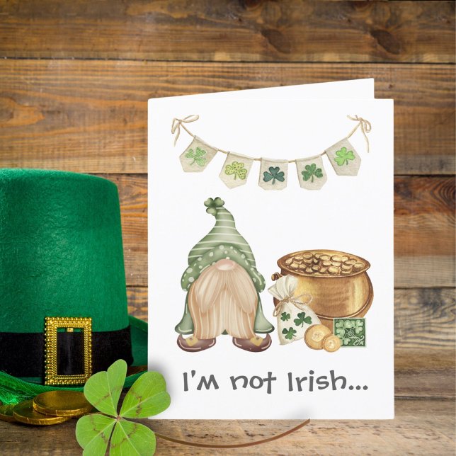 Anuncio Flirty Gnome Shamrock Funny St Patricks Day Card (Subido por el creador)