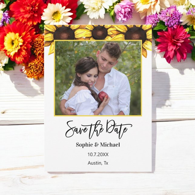 Anuncio Flor de girasol salva la foto de fecha floral (Subido por el creador)