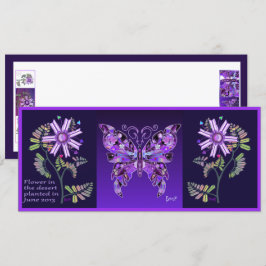 Anuncio flor en el desierto y carta P Butterfly 31