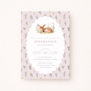 Anuncio Flora Cottagecore Little Fawn Woodland Cumpleaños