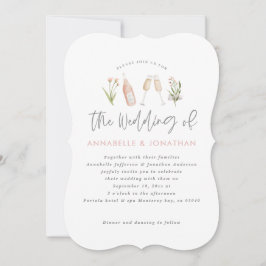 Anuncio floral champán guion moderno flor silvestre