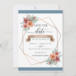 Anuncio Floral etérea geométrica, Wedding Save the Date
