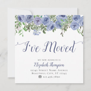 Anuncio Floral he movido nueva dirección Blue Rustic Movin