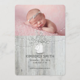 Anuncio Floral Mason Jar Rustic Recién Nacido Foto Nacida