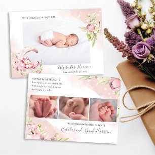 Anuncio Floral rosa de ensueño y foto de niña de unicornio