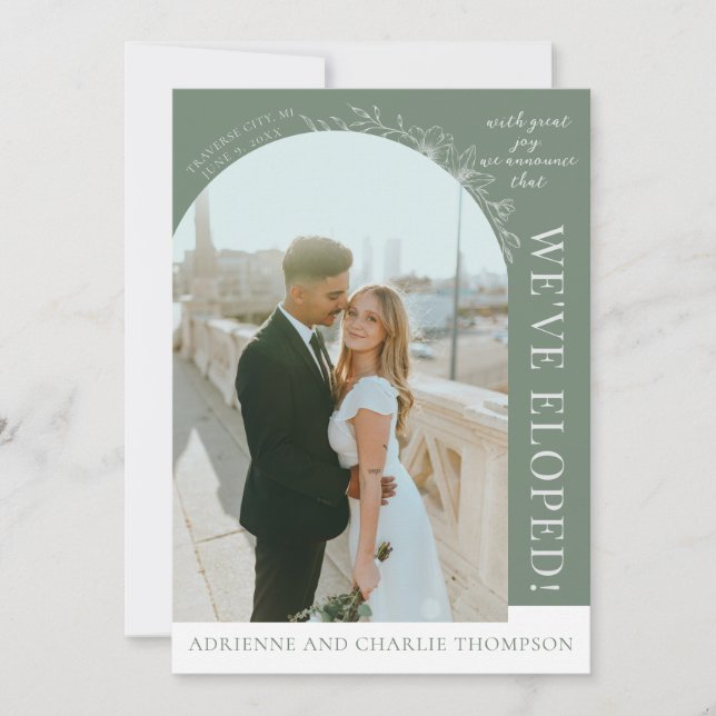 Anuncio Floral Simplicity 1 Modern Green Elopement (Anverso)