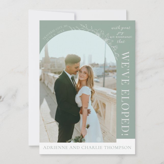 Anuncio Floral Simplicity 1 Modern Green Elopement (Anverso)