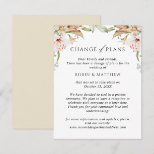 Anuncio Florece Terroso Beige Cambio de Planes Boda