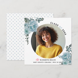 Anuncio Flores azul turbias Clase de graduación 2023