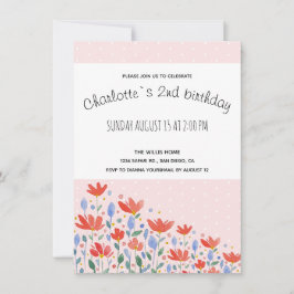 Anuncio Flores De Campo Acuarela En Rojo Y Azul Dulce