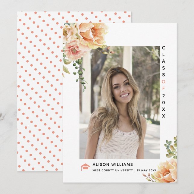 Anuncio Flores de cáscara Clase de graduación 2025 (Anverso / Reverso)