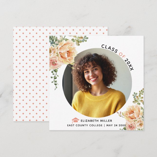 Anuncio Flores de cáscara Clase de graduación 2025 (Anverso / Reverso)