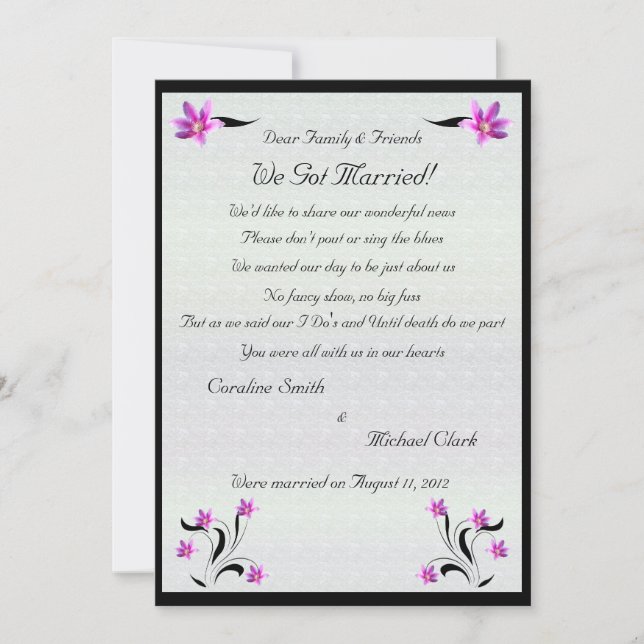 Anuncio Flores de clematis en el sendero Stoney Elopement  (Anverso)