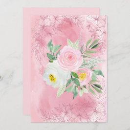 Anuncio Flores de color rosa y blanco de Bonito en blanco