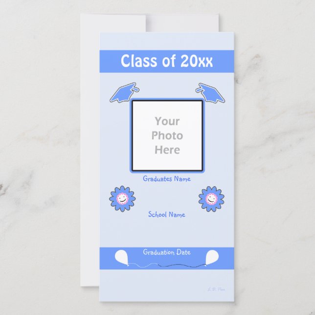 Anuncio Flores de graduación azules y tapas (Anverso)