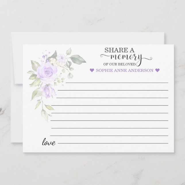 Anuncio Flores moradas comparten una asistencia de memoria (Anverso)