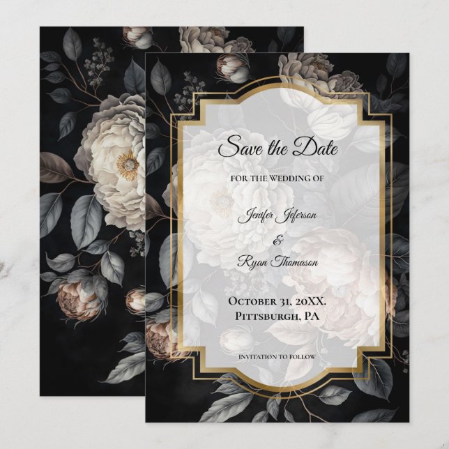 Anuncio Flores oscuras y temperamentales para boda, guárda (Anverso / Reverso)