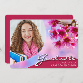 Anuncio Flores rosadas con guiones elegantes | Grado moder