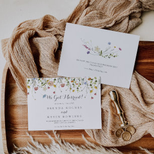 Anuncio Flores salvajes de colores caligrafía Elopement