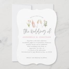 Anuncio flores silvestres champán floral moderno guión