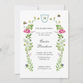 Anuncio Flores silvestres con monograma Comida de Pascua