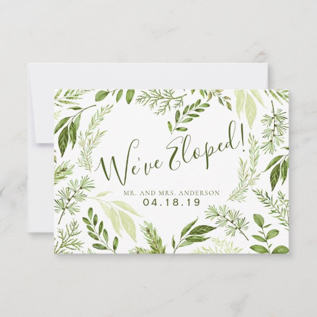Anuncio Foliage Boda botánico Elopement (Anverso)
