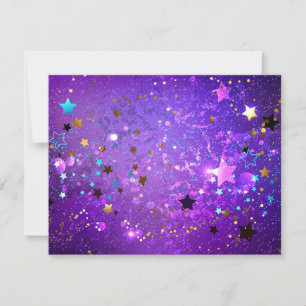 Anuncio Fondo de papel de aluminio púrpura con estrellas
