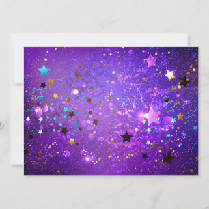 Anuncio Fondo de Relieve metalizado púrpura con estrellas