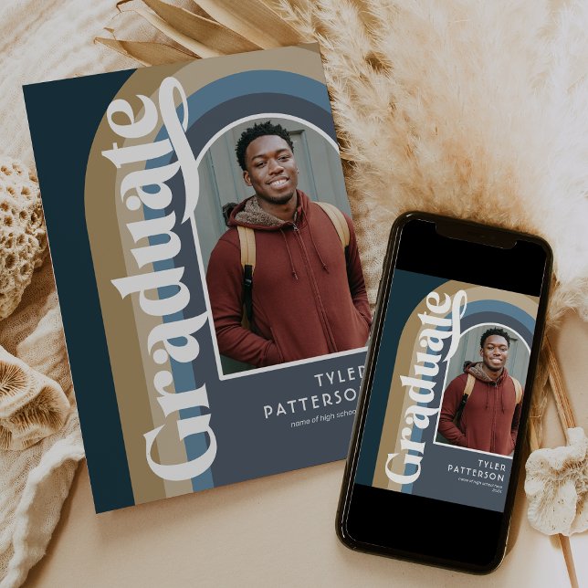 Anuncio Foto Azul de Retro Arch Graduación 2026 (Subido por el creador)