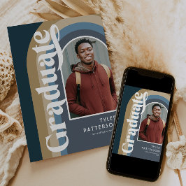 Anuncio Foto azul Retro Arch 2025 Graduación