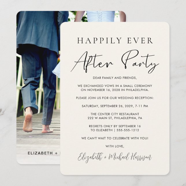Anuncio Foto crema de recepción de boda Felices para siemp (Anverso / Reverso)