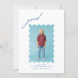 Anuncio Foto de 2 lados Frontera ondulada de Graduado Elem