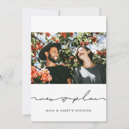 Anuncio Foto de actualización de boda de nuevo plan escrit