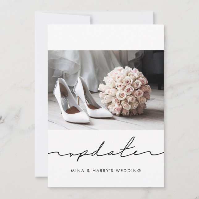 Anuncio Foto de actualización de boda pospuesta a mano (Anverso)