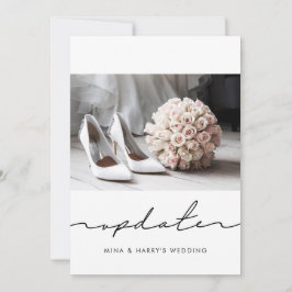 Anuncio Foto de actualización de boda pospuesta a mano