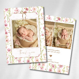 Anuncio Foto de bebé con lazo floral de gladiolos Vintage 