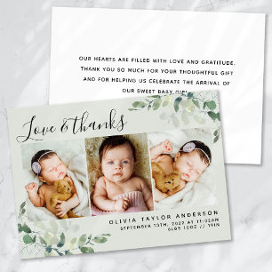 Anuncio Foto de bebé en verde salvia con eucalipto