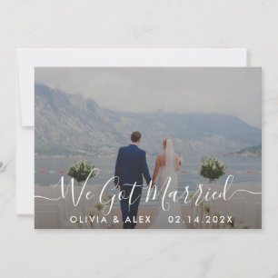 Anuncio Foto de boda con guión blanco de Modern We Got Mar
