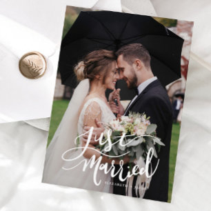 Anuncio Foto de Boda con guión elegante recién casada