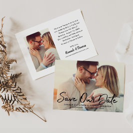 Anuncio Foto de boda con letra script negra moderna cepill