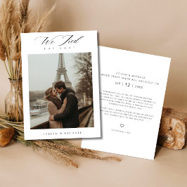 Anuncio Foto de boda de Elopement moderno Nos casamos