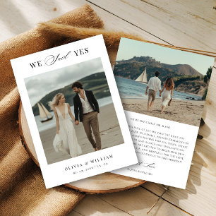 Anuncio Foto de boda de playa Script Boho Modern We Said Y