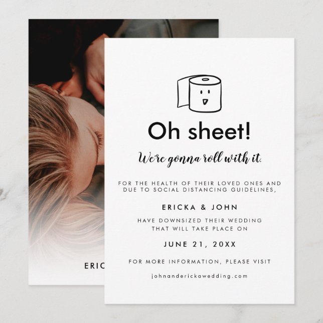 Anuncio Foto de boda divertida y adorable con reducción de (Anverso / Reverso)