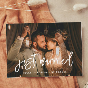 Anuncio Foto de boda moderno contemporáneo casada